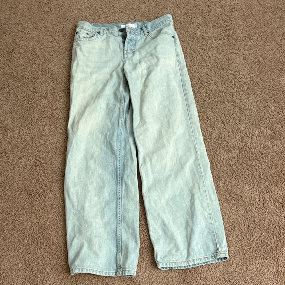 Top shop Light Wash Wide Leg Jeans - Pale Blue